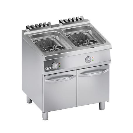 Friteuse électrique professionnelle 2x10L sur socle fermé - ATA C2EFG1010