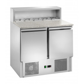 Saladette réfrigérée positive inox 2 portes 5xGN1/6 - FORCOLD G-PS900-FC