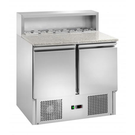 Saladette réfrigérée positive inox GN1/1 + 2 tiroirs - Statique