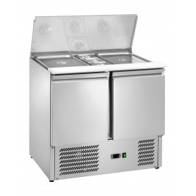 Saladette réfrigérée inox 2 portes, couvercle télescopique - FORCOLD S900