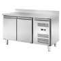 Table réfrigérée positive inox 2 portes avec dosseret, profondeur 800 mm, Froid ventilé - FORCOLD PA2200TN-FC