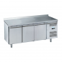 Table réfrigérée négative en inox avec dosseret pour professionnels