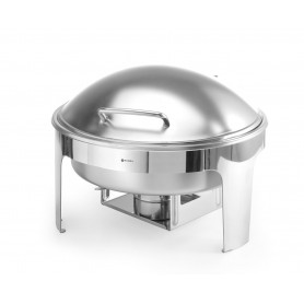 Chafing Dish professionnel rond en inox satiné, 6 L