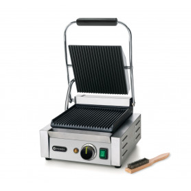 Grill panini professionnel dessous et dessus rainurés, 220mm