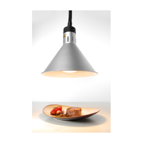 Lampe chauffante conique réglable 250 W- Argent - HENDI