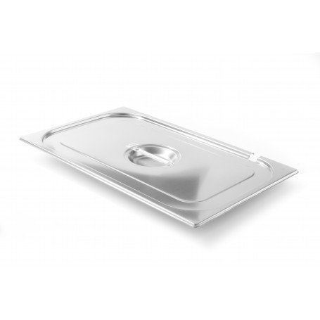 Couvercle gastronorme en inox avec encoche louche GN 1/1