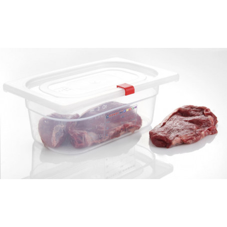 Boîte de stockage en Polypropylène GN 1/9 H 100 mm - HACCP