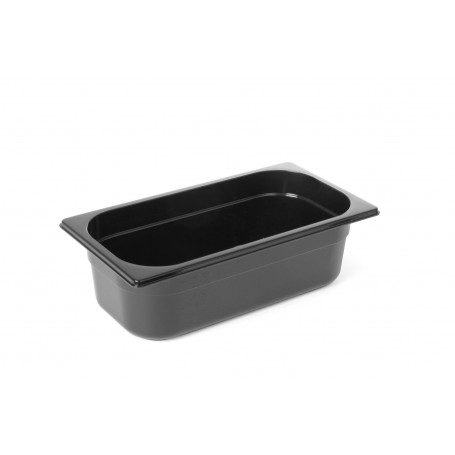 Bac gastro en polycarbonate noir GN 1/4 H100 mm