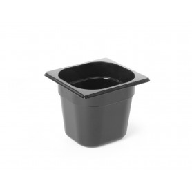 Bac gastro en polycarbonate noir GN 1/6 H100 mm