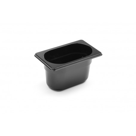 Bac gastro en polycarbonate noir GN 1/9 H100 mm