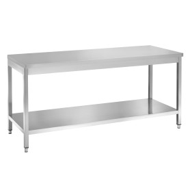 Table inox centrale avec étagère L800xP700xH850 mm - RISTOPRO DSTGE087