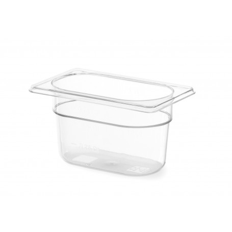 Bac gastro en polycarbonate transparent GN 1/9 H 100 mm