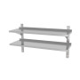 Double étagère murale réglable en inox,  1000x300x(h)600 mm