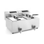 Friteuse numérique professionnelle 2X8L avec robinet de vidange - 7000W