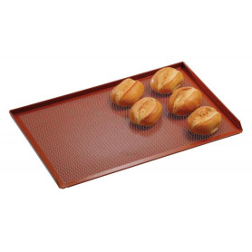 Plaque de cuisson perforée 600x400mm en aluminium revêtement silicone