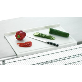 Planche à découper 520x300 mm Ép. 10mm à gouttière