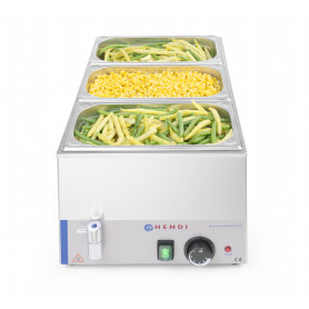 Bain-marie gastronome 1/2 avec robinet de vidange
