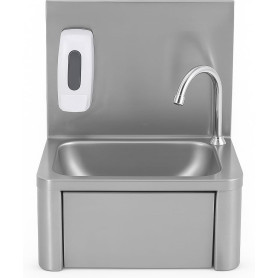 Lave-mains mural inox avec dosseret, robinet et distributeur de savon Idéal cuisine pro, restaurant, collectivité – Arredochef