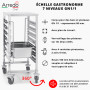 Chariot gastronorme GN 1/1 – Échelle porte plateaux inox 7 niveaux avec roulettes freinées pour cuisine pro - Arredochef