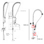 Robinet de Prérinçage Professionnel avec Douchette Haute Pression – Bec en “S” – Fabrication Italienne - Monolith R0101020111