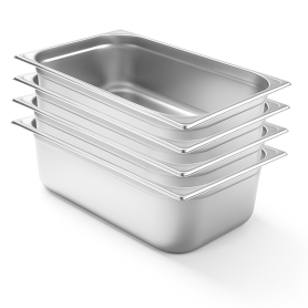 Lot de 4 Bacs Gastro GN 1/1 Inox Profondeur 100 mm - Arredochef