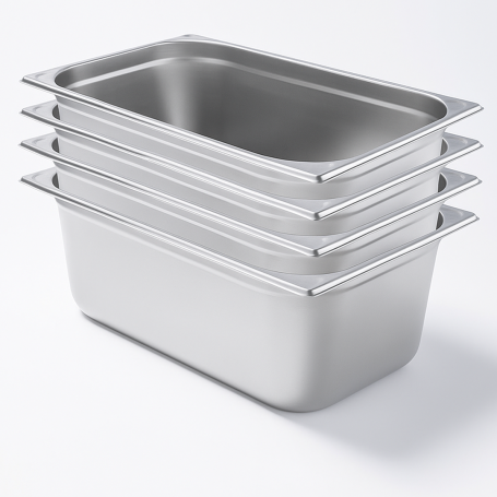 Lot de 4 Bacs Gastro GN 1/1 Inox Profondeur 150 mm - Arredochef