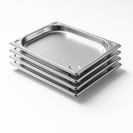Lot de 4 Bacs Gastro GN 1/2 Inox Profondeur 20 mm - Arredochef