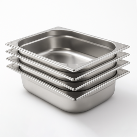 Lot de 4 Bacs Gastro GN 1/2 Inox Profondeur 65 mm - Arredochef