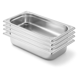 Lot de 4 Bacs Gastro GN 1/3 Inox Profondeur 65 mm - Arredochef