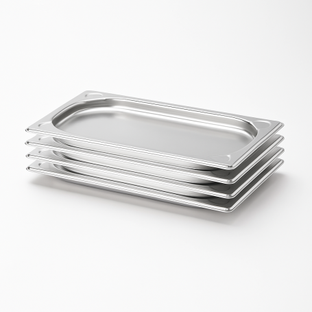 Lot de 4 Bacs Gastro GN 1/4 Inox Profondeur 20 mm - Arredochef