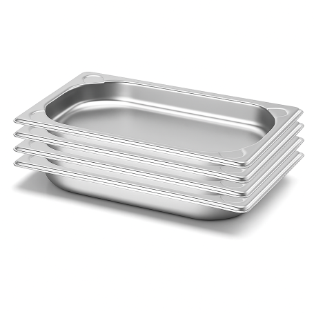 Lot de 4 Bacs Gastro GN 1/4 Inox Profondeur 40 mm - Arredochef