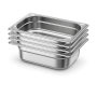 Lot de 4 Bacs Gastro GN 1/4 Inox Profondeur 100 mm - Arredochef