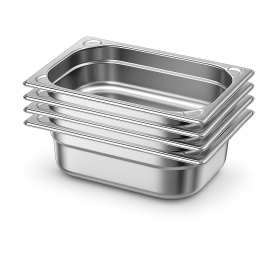 Lot de 4 Bacs Gastro GN 1/4 Inox Profondeur 150 mm - Arredochef