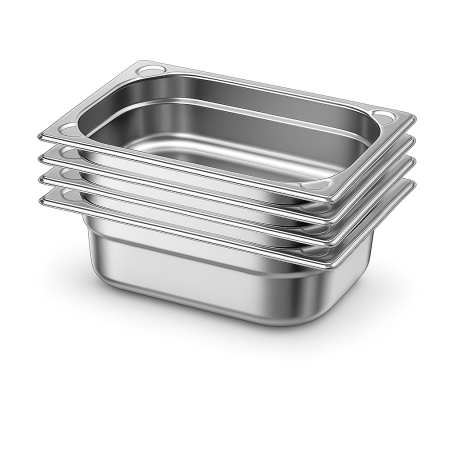 Lot de 4 Bacs Gastro GN 1/4 Inox Profondeur 150 mm - Arredochef