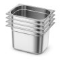 Lot de 4 Bacs Gastro GN 1/4 Inox Profondeur 200 mm - Arredochef