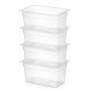 Lot de 4 Bacs Gastro GN 1/2 PP Transparent Profondeur 200mm - Arredochef