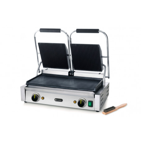 Grill panini professionnel double dessous lisse, dessus rainuré 3600W