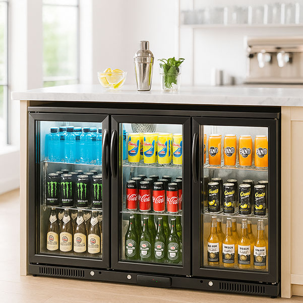 Arrière bar réfrigéré 303 L 3 portes battantes