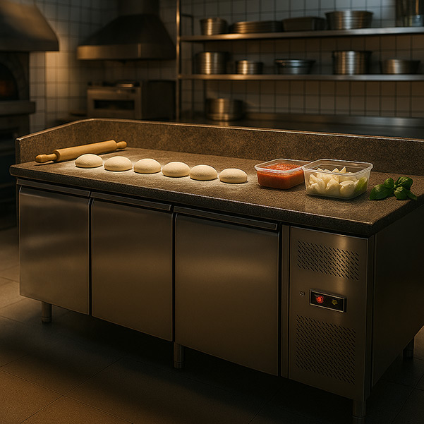 Table pizza réfrigérée 3 portes 600×400 mm